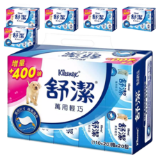 Kleenex 舒潔 110 + 20抽 萬用輕巧抽取衛生紙 83020, 20包, 6袋