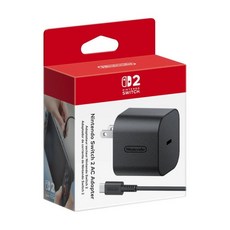 Nintendo 任天堂 SWITCH 2 AC變壓器, 黑色, 1個, 單一商品