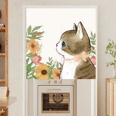 日式長門簾, 花卉小貓