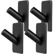 現代方形斜角掛鉤, 黑色, 4個