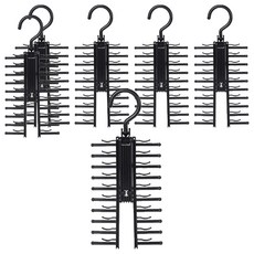 YOUNGGREEN 衣架型20格領帶架, 黑色, 6個