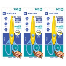 화신 702R 라운드 핑킹가위, 혼합색상, 3개