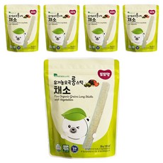 또또맘 유아용 유기농 오곡 롱 스틱 과자, 채소, 30g, 5개