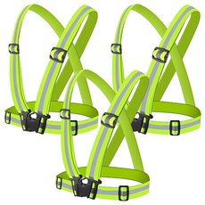 X밴드 반사 안전조끼, 형광그린, 3개