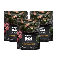 하림펫푸드 더리얼 퀴진 강아지 파우치, 소, 100g, 3개