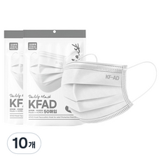 가드데이 비말차단 덴탈 일회용 마스크 대형 KF-AD, 50개입, 10개, 흰색