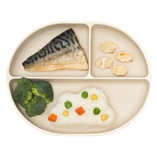 마더케이 허그 이유식 3구 흡착식판, 크림, 1개