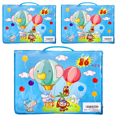 JAR 嚴選 兒童繪畫套裝 86件水彩筆蠟筆組合 禮盒, 藍色, 3盒