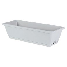 앙플랜트 직사각 텃밭 화분 + 받침 세트, 라이트그레이, 1개