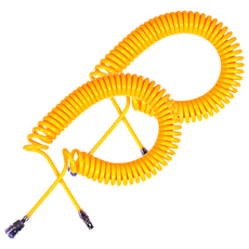 PE 먼지제거 콤프레샤 코일호스 B형 노랑 8mm x 5mm x 7.5m, 2개