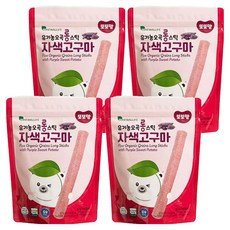 또또맘 유아용 유기농 오곡 롱 스틱 과자, 자색고구마, 30g, 4개