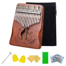 Napua 情侶貓咪 相思木斜切角卡林巴琴 NK5K, 1個