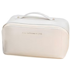 TengYue 大容量旅行梳妝內衣收納包, 多層分格設計, 米白色, 1入, 10.5cm X 23.5cm X 11cm