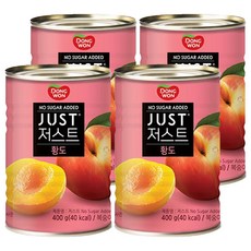 동원 JUST 노슈가 황도 2절 통조림, 400g, 4개