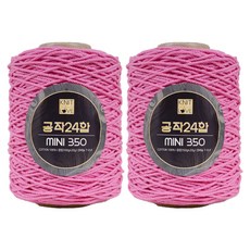 孔雀牌 純棉色線 24合 迷你 350 編織線, 220 深粉紅色, 2個