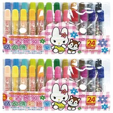 筌翔國際 麻吉家族系列 可水洗彩色筆, 24色, 2組