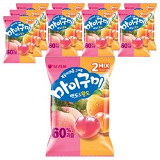 마이구미 복숭아과즙 그대로 백도황도, 66g, 10개