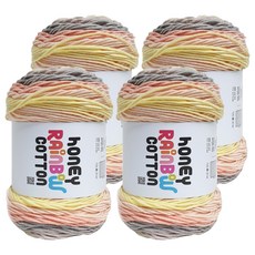 니뜨 허니 레인보우 코튼 뜨개실 100g, 4개, 533레인보우샤베트