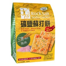 正哲生技 礦鹽蘇打餅 三寶海苔風味 添加啤酒酵母 大豆卵磷脂 胚芽, 365g, 1包