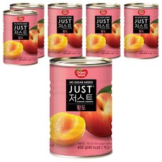 동원 JUST 노슈가 황도 2절 통조림, 400g, 6개
