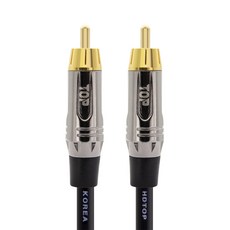 HDtop 韓國製造連接線 RCA to RCA 連接線 20m, 金屬黑, 1個, HT-TP3199