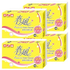 春風 抽取衛生紙 雙層 100張, 10包, 4袋