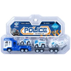 迴力警察拖車大隊玩具套裝 3+ Ages POLICE TOP SPEED CAR, 1組