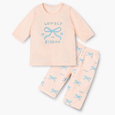 unifriend 兒童用 Petit Ribbon 七分袖棉質居家服 上下裝套組