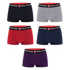 SWISS MILITARY 男士大標誌四角褲 男性內褲 5件組
