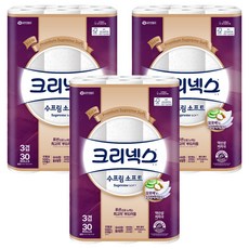 Kleenex 舒潔 Supreme柔軟天然紙漿3層衛生紙, 27m, 30捲, 3袋
