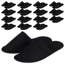 室內拖鞋 毛巾布 D, 黑色