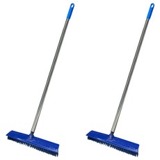 월드크린 블루링 바닥솔 스텐봉 세트 40cm, 혼합색상, 2개