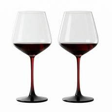 온앤룸 로맨틱 블랙타이 버건디 와인잔, 2개, 590ml