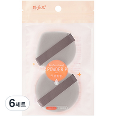 미니맥시 기본형 쿠션 퍼프 물방울 + 원형 세트, 6세트, 그레이