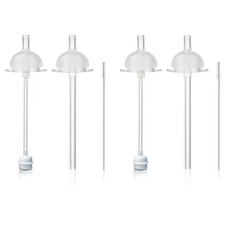 hibee Double Heart/Grosmimi/Upis適用替換奶嘴吸管 2入+簡便吸管+重力球吸管+吸管刷組 第1階段, 單色, 2組