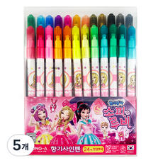 동아 소피루비 향기 사인펜, 24색, 5개