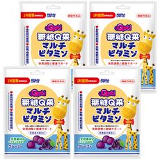 RISAL 小兒利撒爾 Quti無糖Q菓 葡萄, 天然水果來源果膠基底, 每粒添加12種綜合維生素, Q彈新食感, 無人工色素、無防腐劑, 37.5g, 4袋