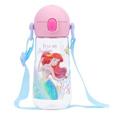 LiLFANT 迪士尼背帶彈蓋Tritan水瓶, 小美人魚, 470ml, 1個