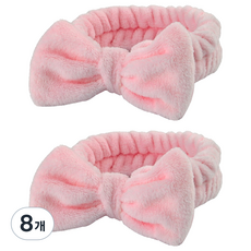 俏皮姐妹可愛洗臉髮帶, 8個, 粉紅蝴蝶結