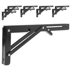 벽고정 접이식 선반대 블랙 25cm, 10개