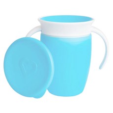 munchkin 滿趣健 360度防漏練習杯 附蓋 6個月以上, 207ml, 1個, 藍色