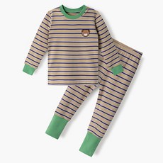 unifriend 兒童款熊熊風40支羅紋全彈性修身九分上下套裝