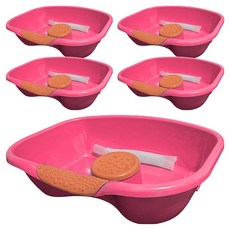 디어모모 老人 病患 孕婦 洗頭 洗髮盆, 粉色 + 橘色, 5個
