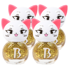 Bobly Kids 美甲貓貼紙型兒童美甲, 金光平, 4個