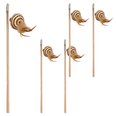 寵物夢工廠 實木鈴鐺逗貓棒, 顏色隨機, 5個