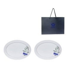 로얄코펜하겐 플루티드 시그니처 오발접시 28cm + 쇼핑백, 2개, 접시 2p + 쇼핑백, 화이트
