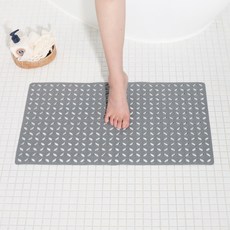 하루의공간 논슬립 욕실 매트 바닥 패드, 플라워그레이, 1개