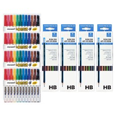 Monami 中字簽字筆 F + Tukovi 三角橡皮擦鉛筆 SG-208 12入組, 12色, 4套