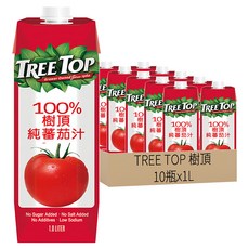 TREE TOP 樹頂 100%純蕃茄汁 晶鑽包, 10瓶, 1L