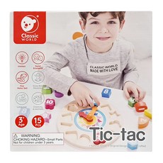 Classic WORLD 客來喜 經典木玩 時鐘立體拼板 3655, 1組